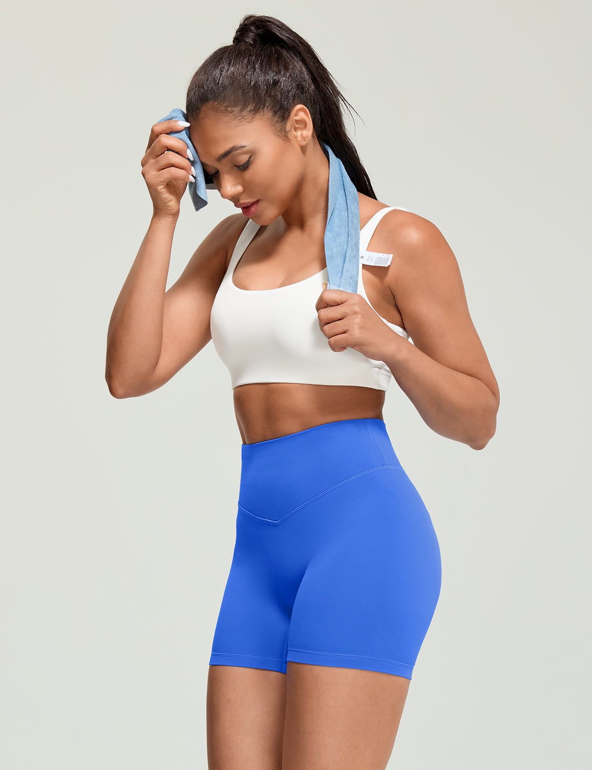 Bold V-Dip Back No Front Seam Athletic Shorts