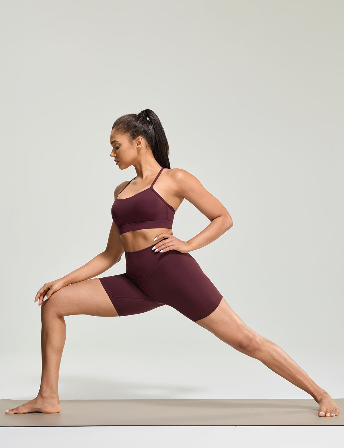 Bold V-Dip Back No Front Seam Athletic Shorts