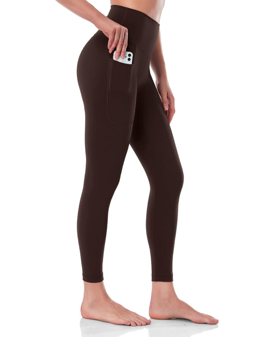 HeyNuts Workout Pro 7/8 Leggings with Side Pockets for Women, High Waisted Tummy Control Compression Pants 25''