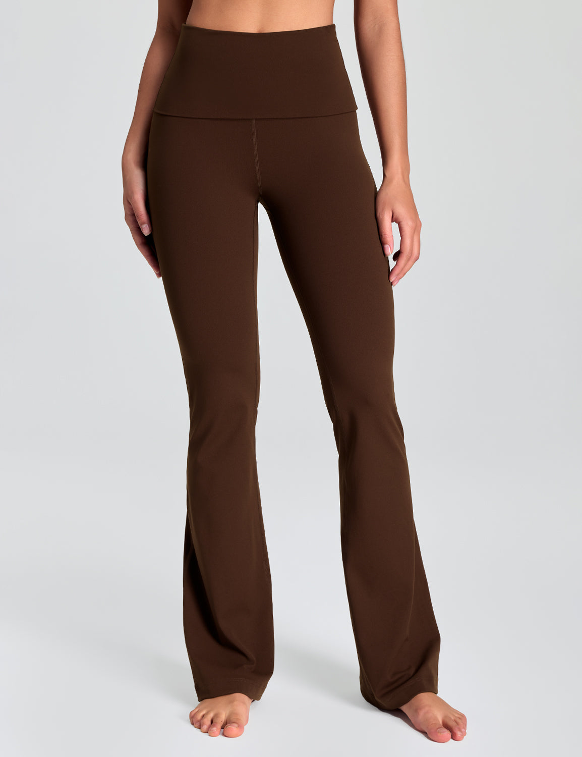 Mellow Foldover-Waist Flared Leggings 32.5"