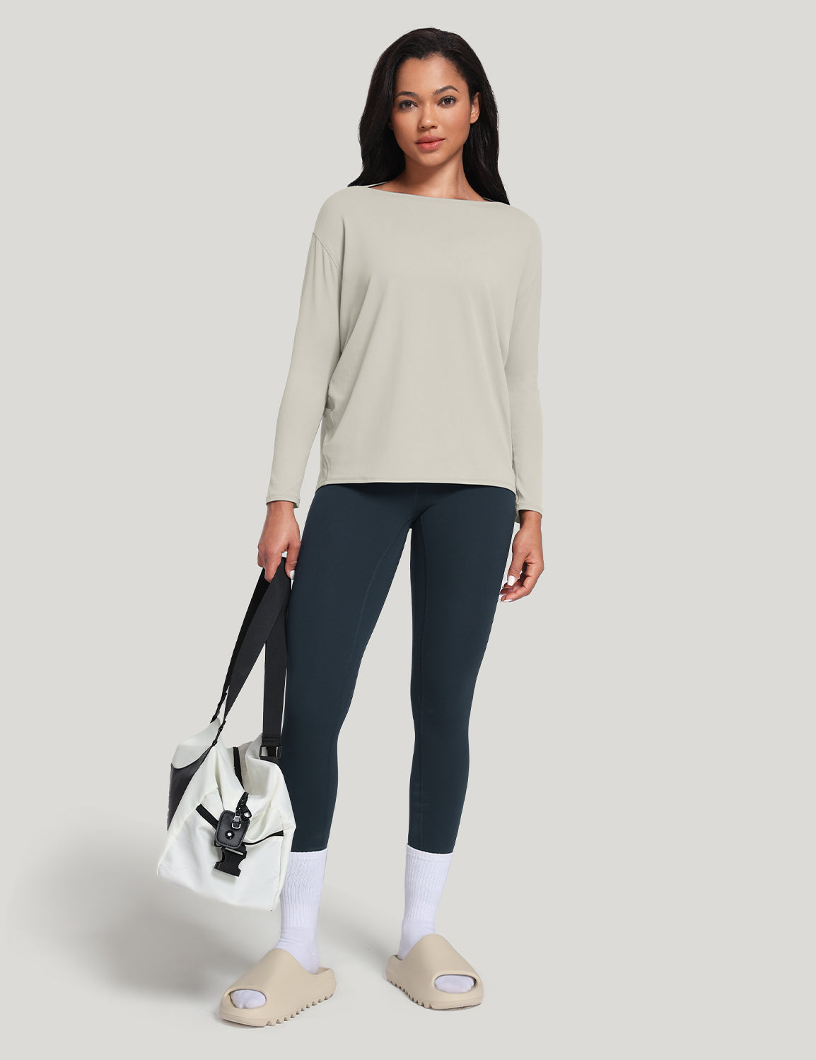boat neck short long sleeve shirts