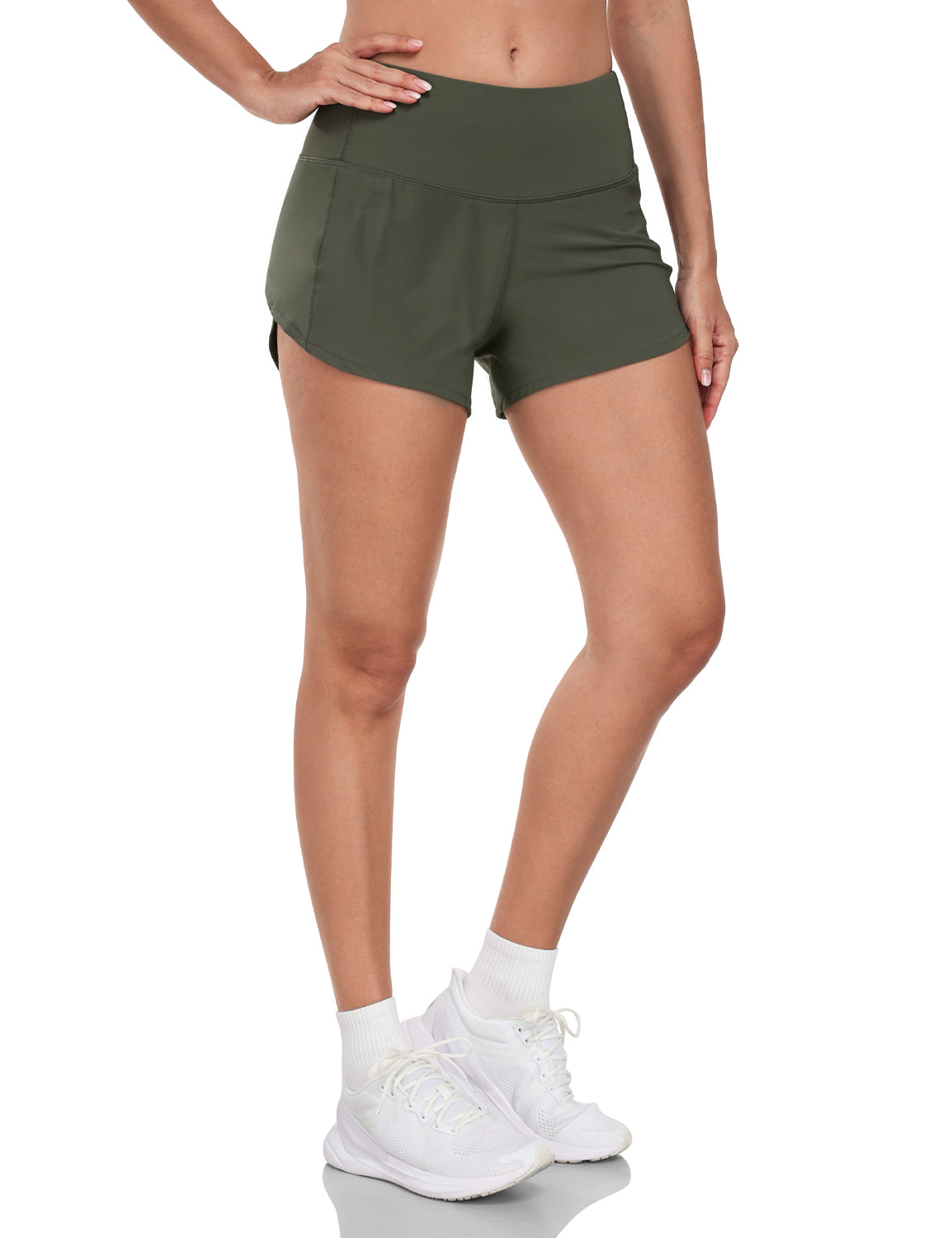 Running Shorts Grayish Green