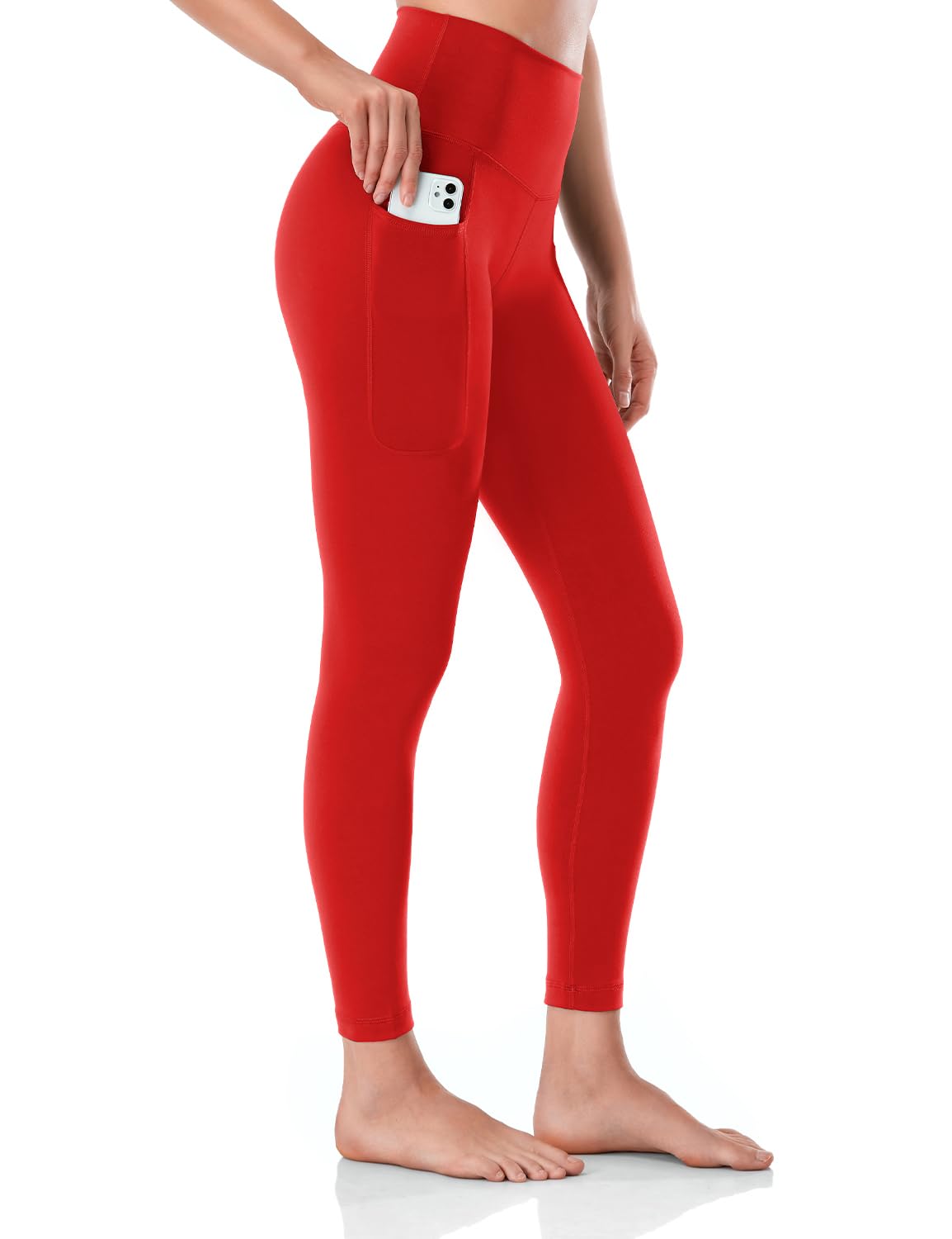 HeyNuts Workout Pro 7/8 Leggings with Side Pockets for Women, High Waisted Tummy Control Compression Pants 25''