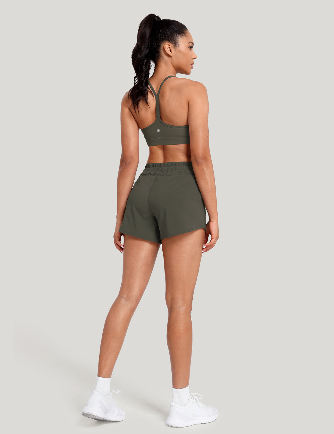 Running Shorts Grayish Green