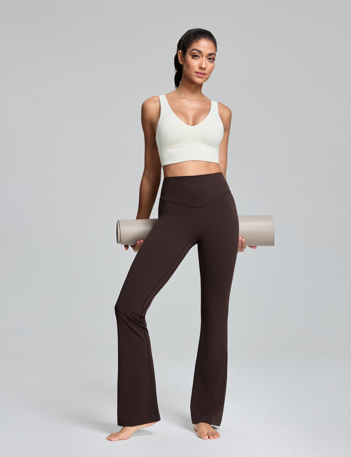 Harmony Flare Leggings No Front Seam Bold V-Dip Back