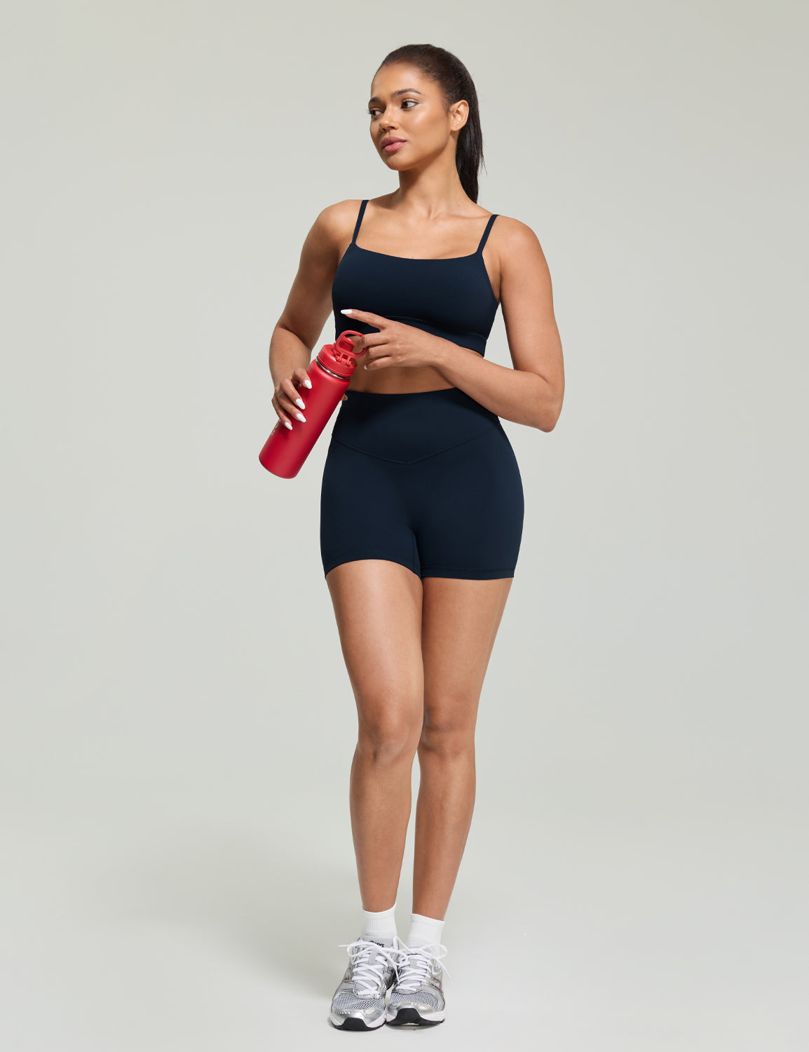 Bold V-Dip Back No Front Seam Athletic Shorts