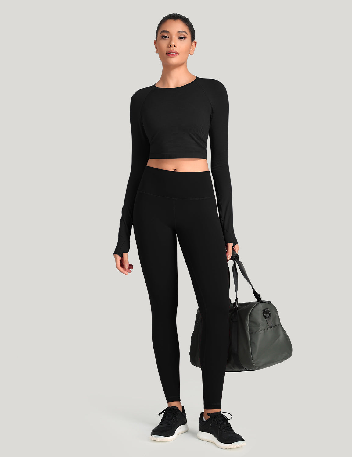 HeyNuts Workout Pro Full Length Yoga Leggings for Tall Women, Tummy Control Compression Athletic Yoga Pants 28''
