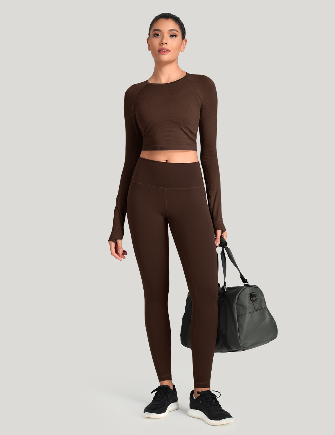 HeyNuts Workout Pro Full Length Yoga Leggings for Tall Women, Tummy Control Compression Athletic Yoga Pants 28''