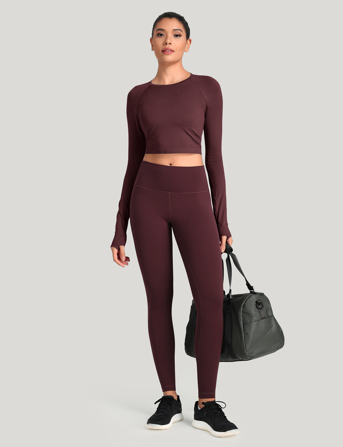 HeyNuts Workout Pro Full Length Yoga Leggings for Tall Women, Tummy Control Compression Athletic Yoga Pants 28''