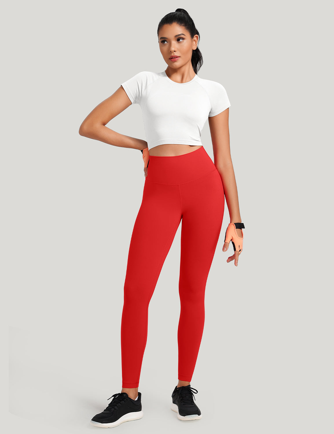 HeyNuts Workout Pro Full Length Yoga Leggings for Tall Women, Tummy Control Compression Athletic Yoga Pants 28''