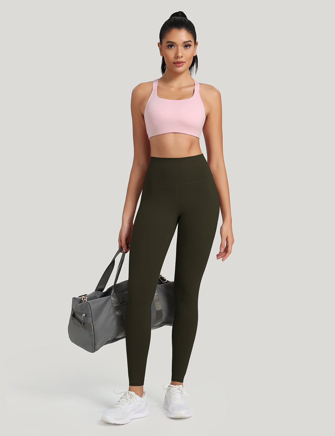 HeyNuts Workout Pro Full Length Yoga Leggings for Tall Women, Tummy Control Compression Athletic Yoga Pants 28''