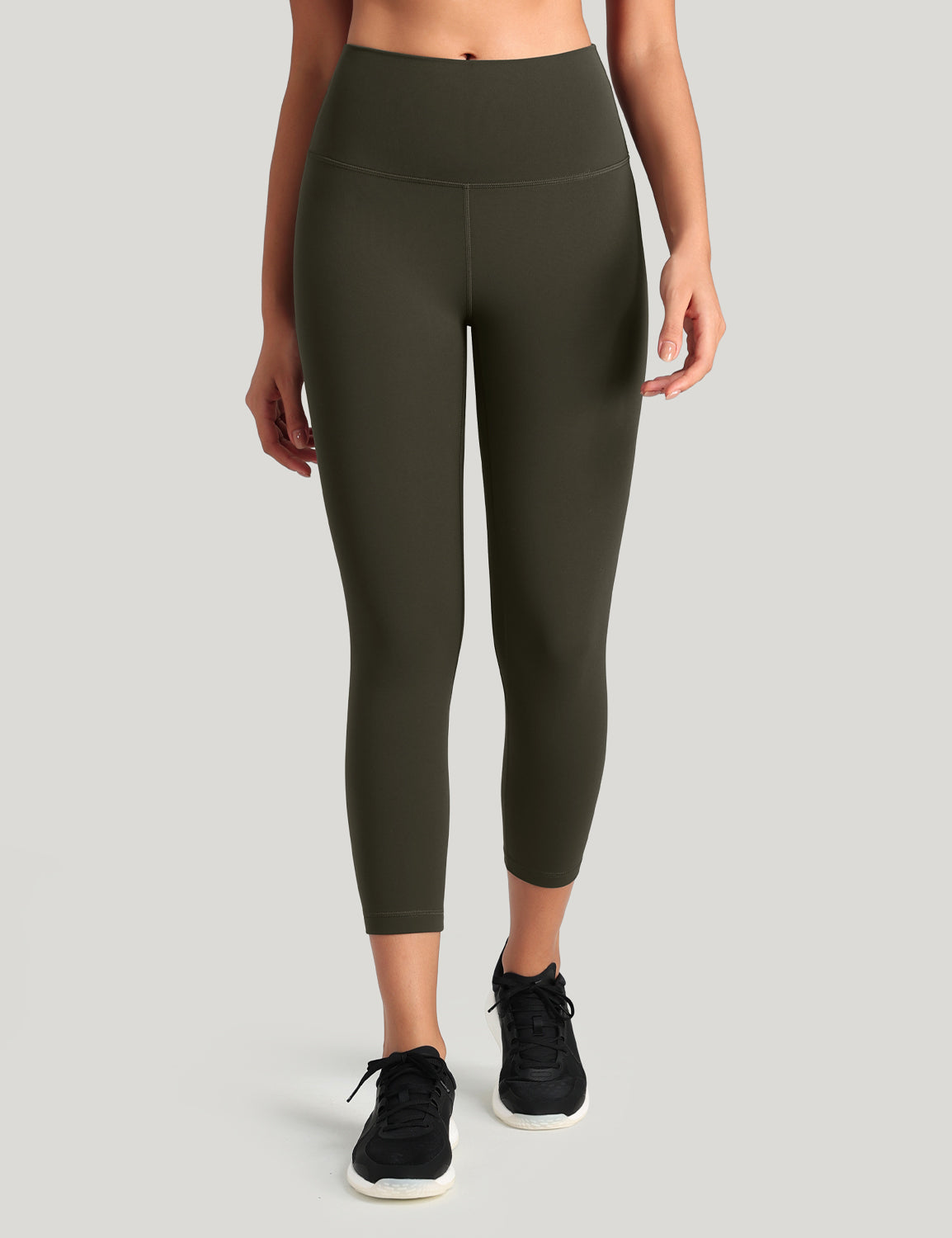 HeyNuts Workout Pro High Waisted Yoga Capris Leggings, Tummy Control Running Exercise Cropped Pant 21''
