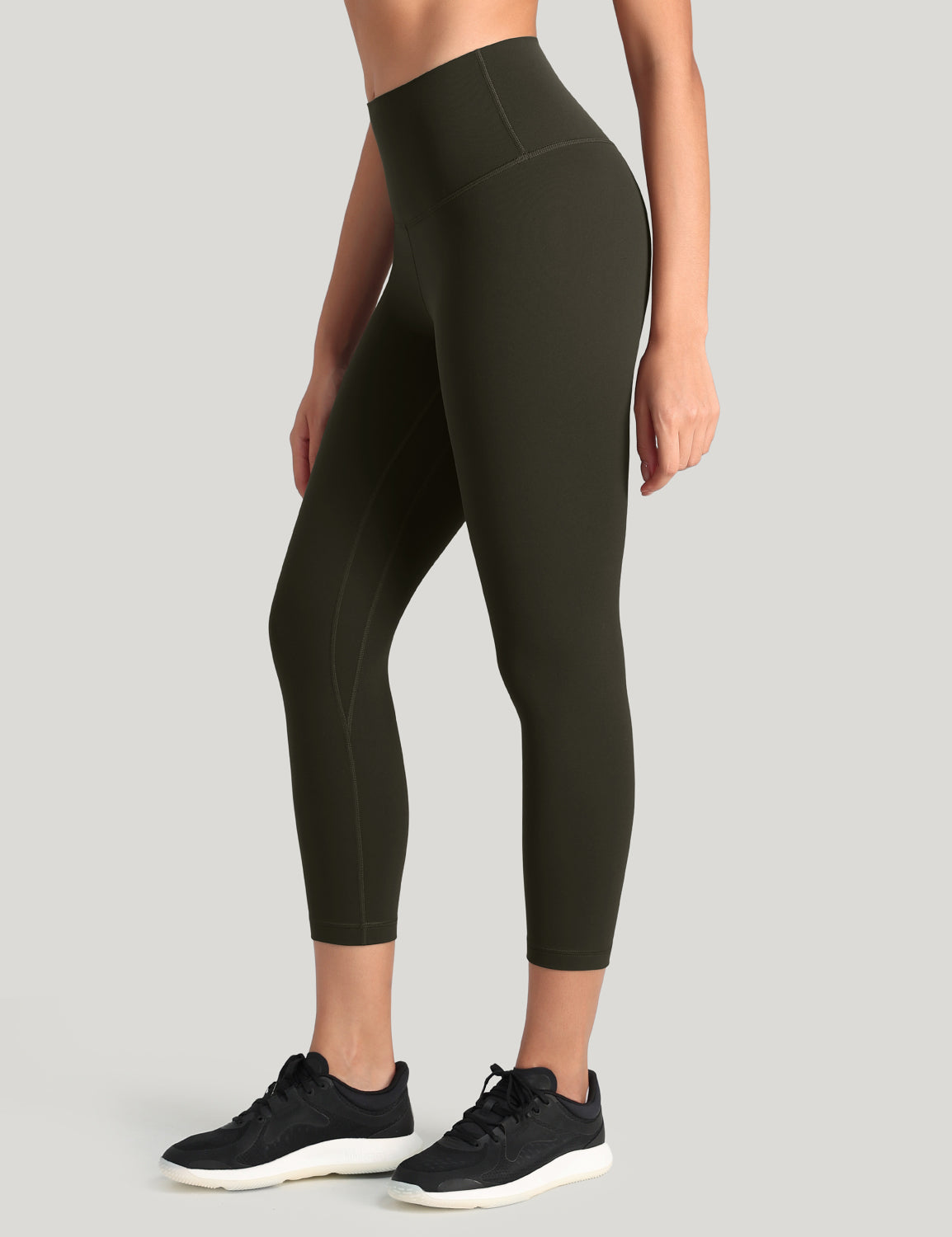 HeyNuts Workout Pro High Waisted Yoga Capris Leggings, Tummy Control Running Exercise Cropped Pant 21''