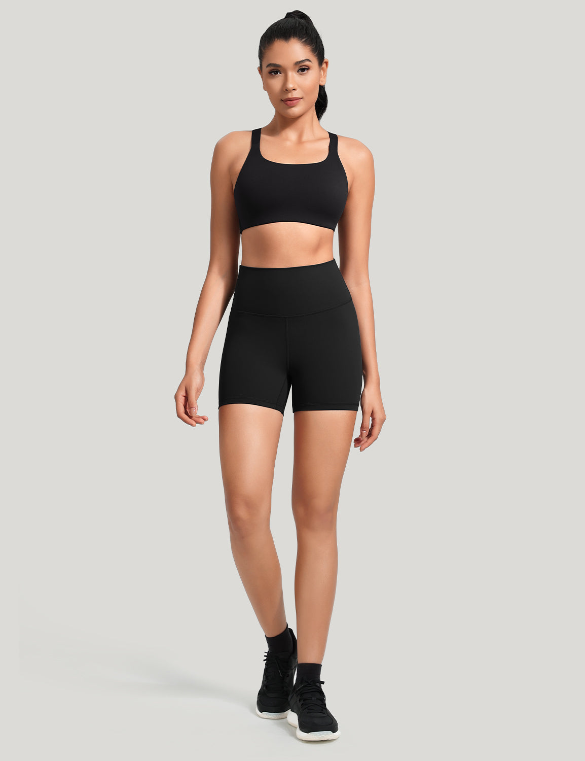 HeyNuts Workout Pro Biker Short for Women, High Waisted Tummy Control Fitness Running Yoga Gym shorts 4''