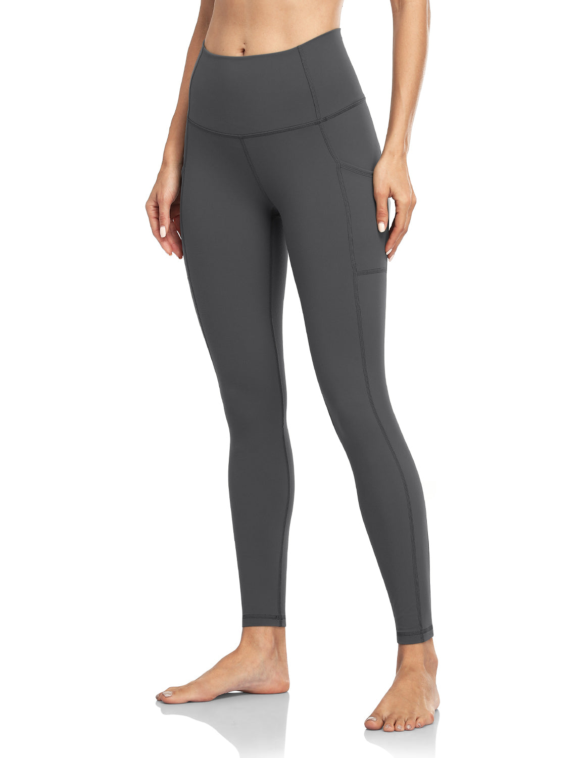 HeyNuts Pure&Plain 7/8 High Waisted Leggings for Women, Athletic  Compression Tummy Control Workout Yoga Pants 25'' Dark Carbon Dust XS(0/2)  : Buy Online at Best Price in KSA - Souq is now