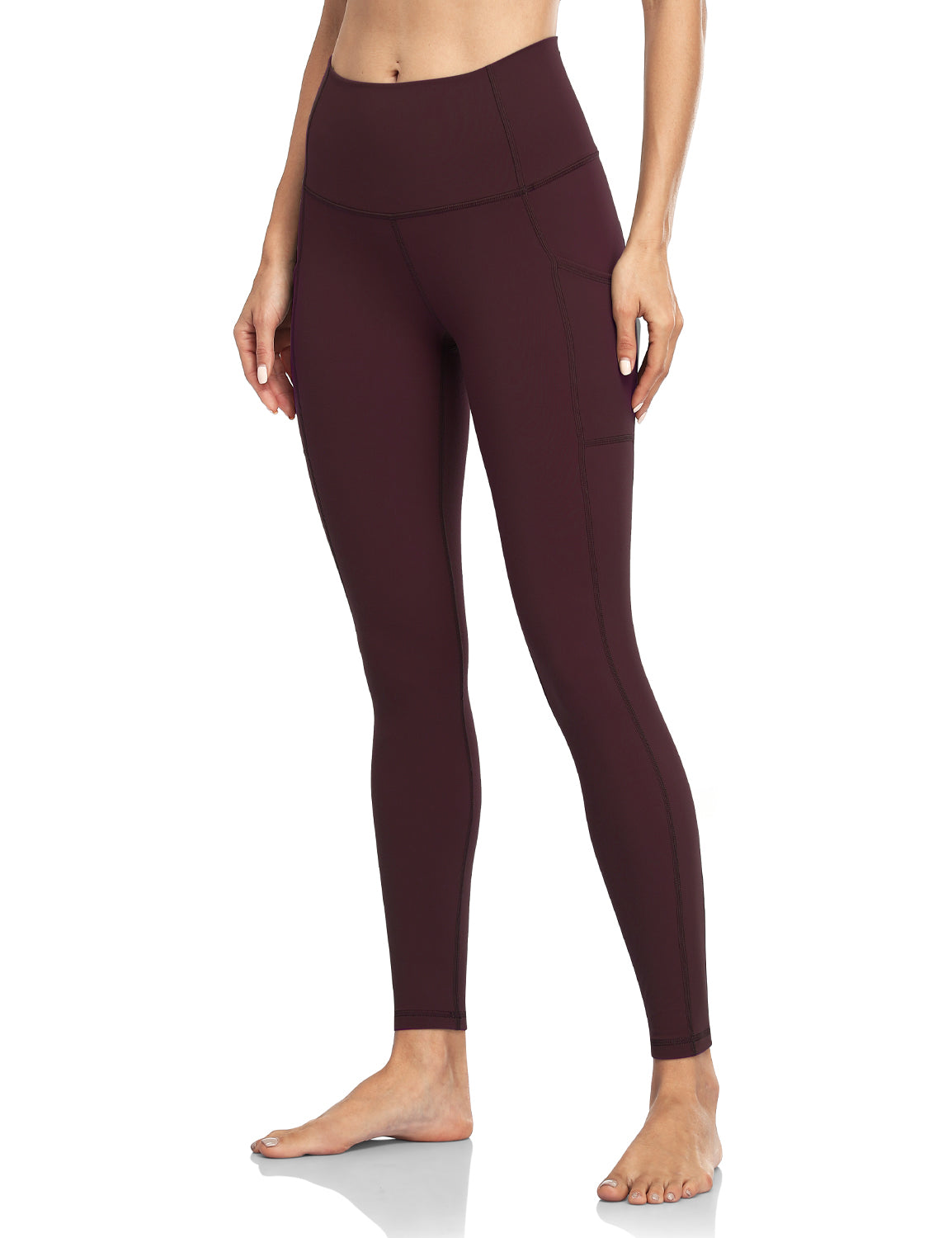  HeyNuts Pure&Plain 7/8 High Waisted Leggings for Women,  Athletic Compression Tummy Control Workout Yoga Pants 25'' Java Coffee  XXS(00) : Clothing, Shoes & Jewelry
