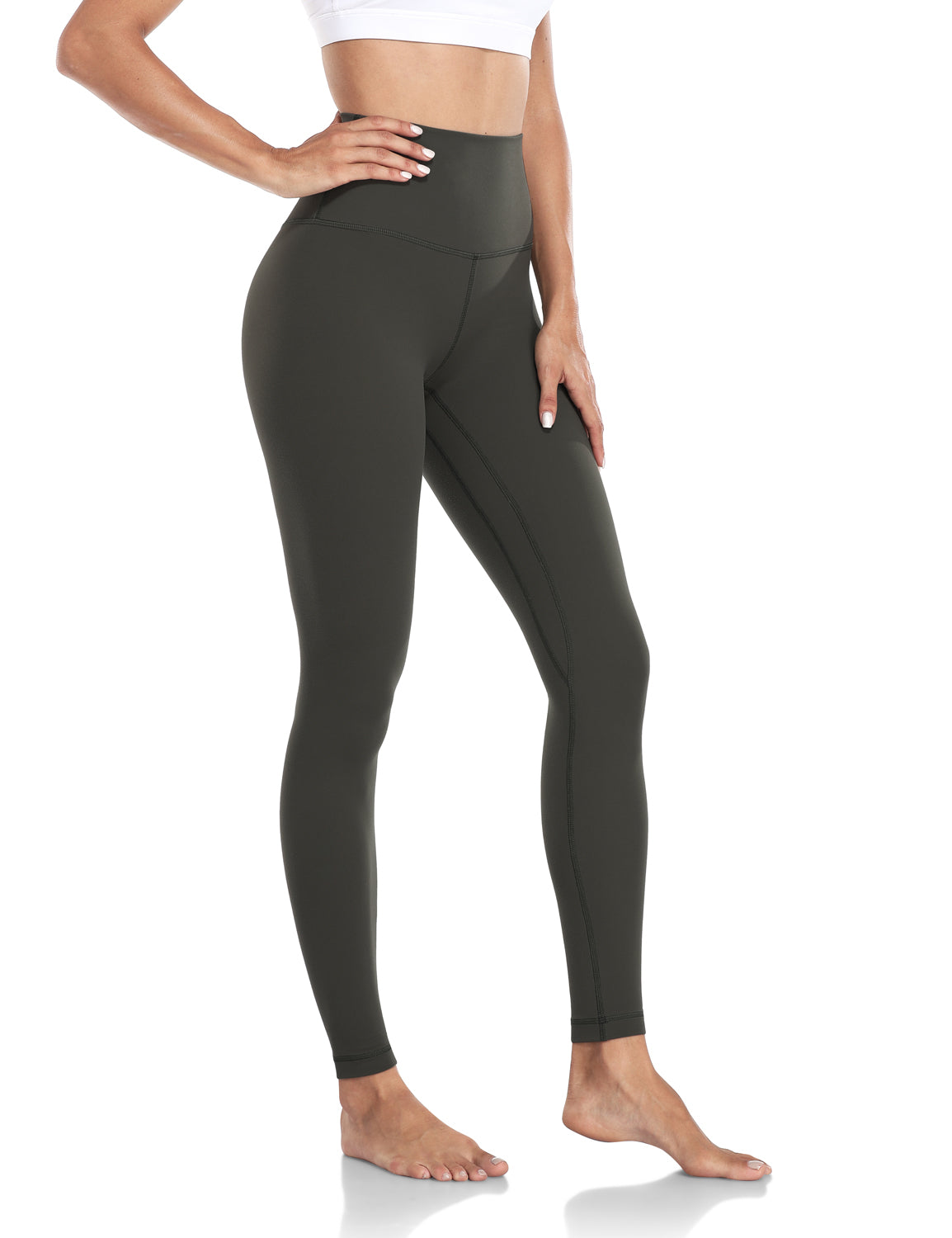HeyNuts Essential High Waisted Yoga Leggings For Tall Women, Buttery Soft  Full Length Workout Pants 28 Black M