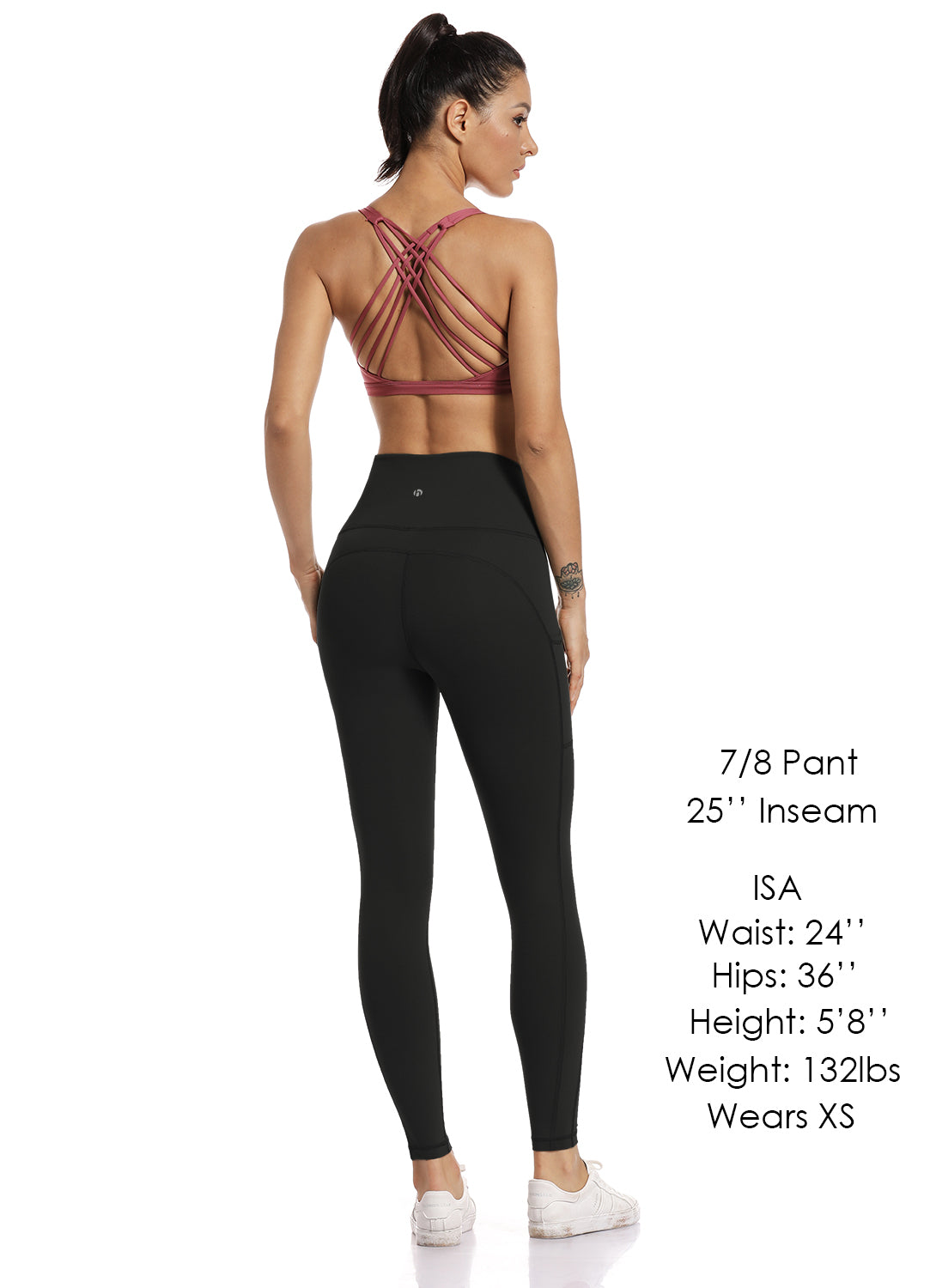 HeyNuts Pure&Plain 7/8 High Waisted Leggings for Women, Athletic  Compression Tummy Control Workout Yoga Pants 25'' Black XS(0/2) : Buy  Online at Best Price in KSA - Souq is now : Fashion