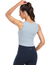 Load image into Gallery viewer, Yoga Tank Tops Denim Blue
