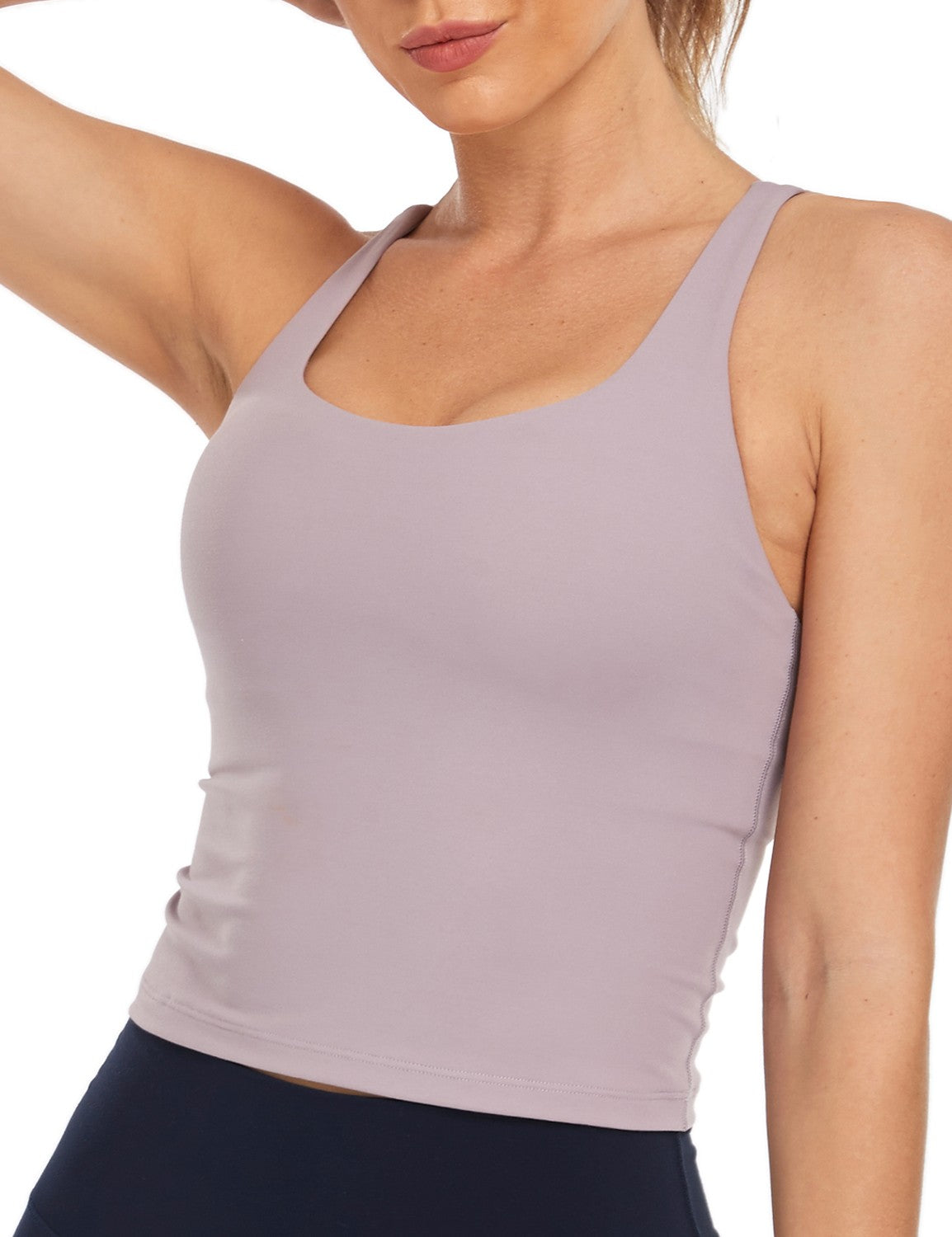 Longline Zeal Sports Bras For Women, Medium Impact Wirefree Yoga Bras  Padded Workout Tank Tops Crisscross Back Crop Tops Silver Blue S