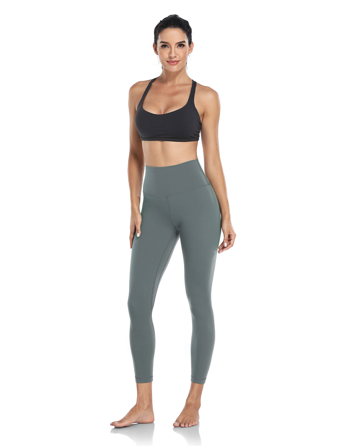 HeyNuts Essential High Waisted Yoga Capris Leggings, Tummy Control Workout  Cropped Pants 21'', Dark Olive_21, Medium : : Clothing, Shoes &  Accessories