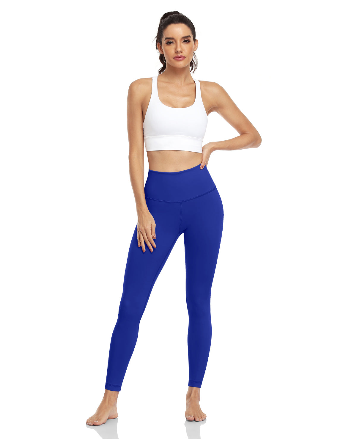  HeyNuts High Waisted Yoga Capris Leggings For Women, Buttery  Soft Workout Cropped Pants Compression 3/4 Leggings 21 Dazzling Blue S
