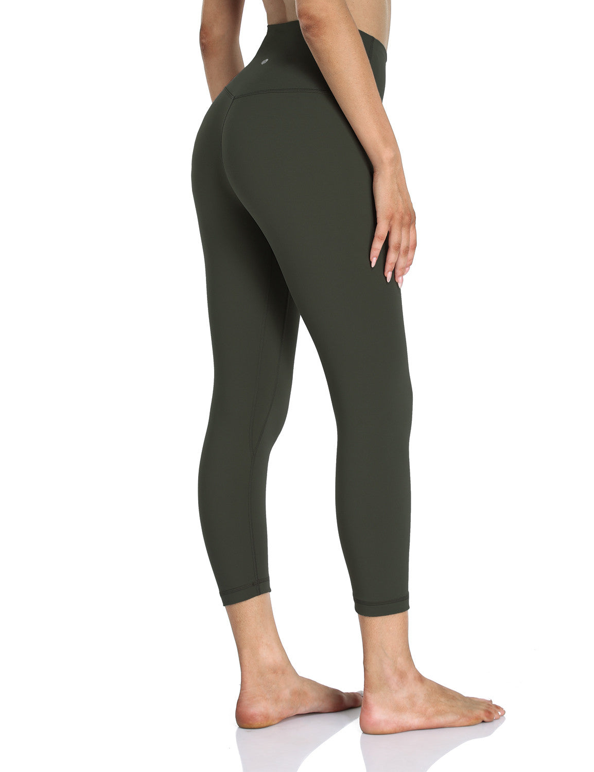 HeyNuts Hawthorn Athletic Essential II High Waisted Yoga Capris Leggings,  Workout Cropped Pants 21'', Camo Grey_21, Small