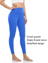  HeyNuts Pure&Plain 7/8 High Waisted Leggings For Women,  Athletic Compression Tummy Control Workout Yoga Pants 25 Poolside Blue XS