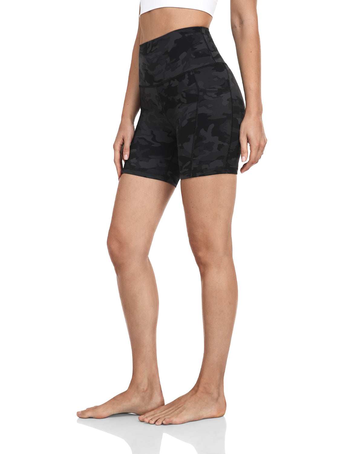 HeyNuts Essential Yoga Shorts 6'' Biker Shorts with Side Pockets