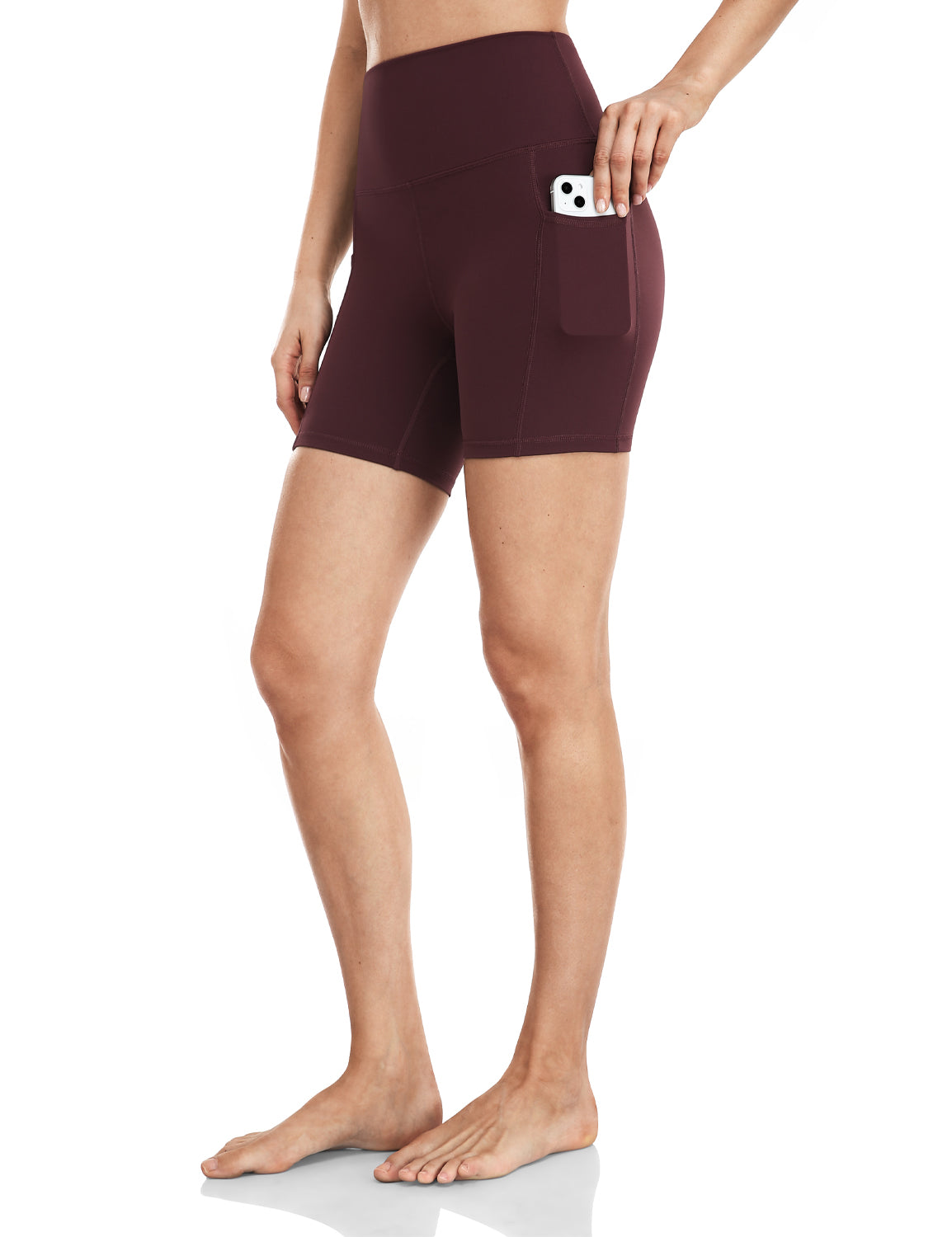 HeyNuts Essential Yoga Shorts 6'' Biker Shorts with Side Pockets