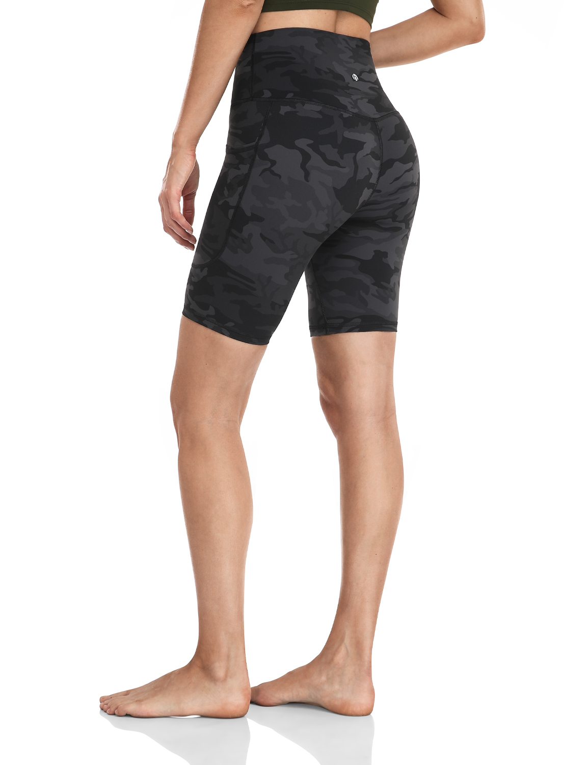 HeyNuts Essential Biker Shorts with Side Pockets for Women, High