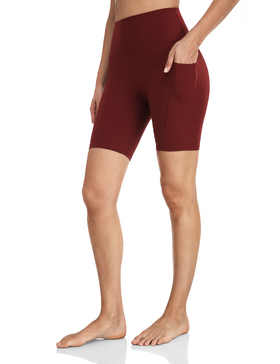 HeyNuts Essential Yoga Shorts 8'' Biker Shorts with Side Pockets HeyNuts Essential Yoga Shorts 8'' Biker Shorts with Side Pockets