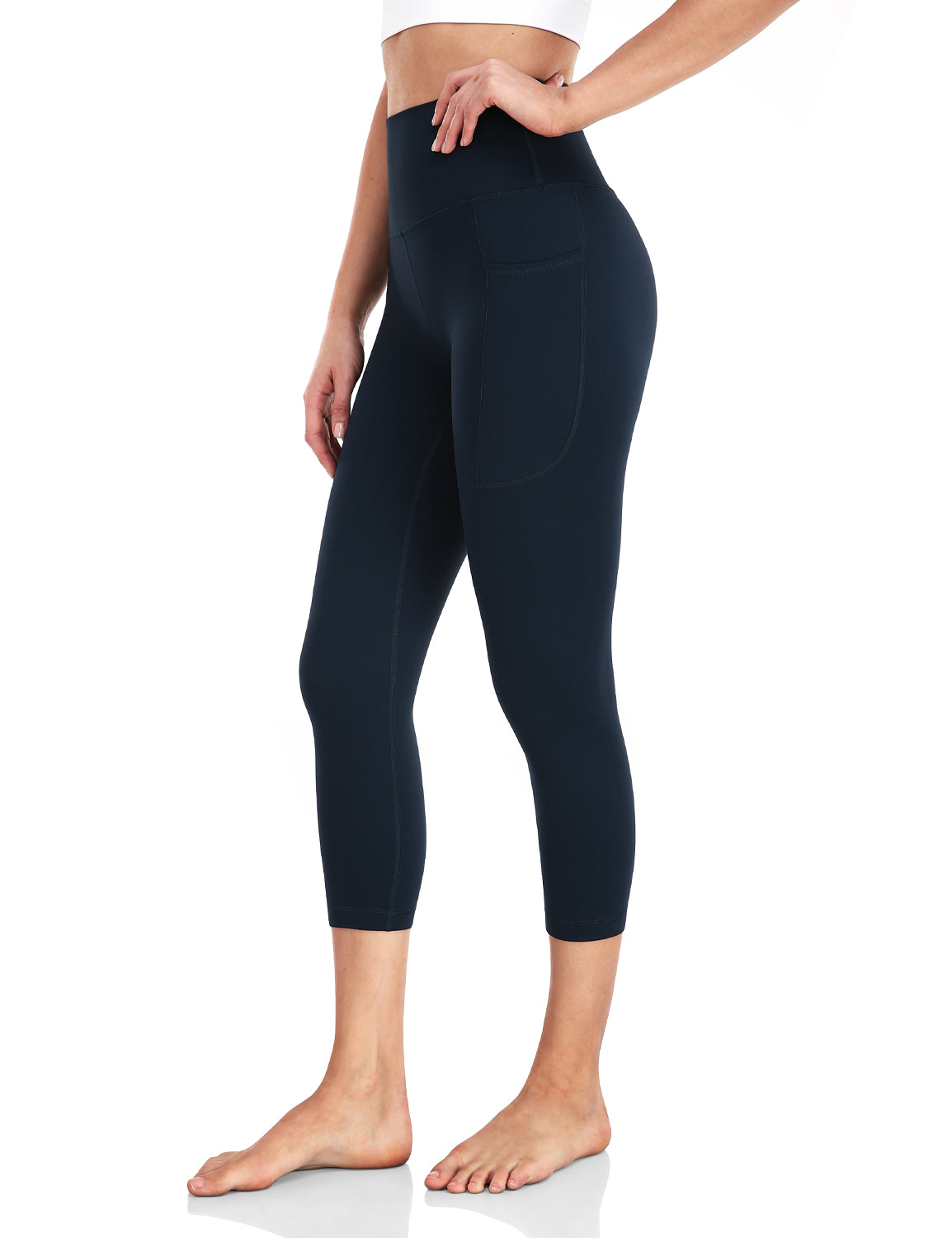  HeyNuts High Waist Athletic Leggings with Drawstring for Women,  Compression Workout Yoga Cropped Pants 21'' True Navy XXS(00) : Clothing,  Shoes & Jewelry