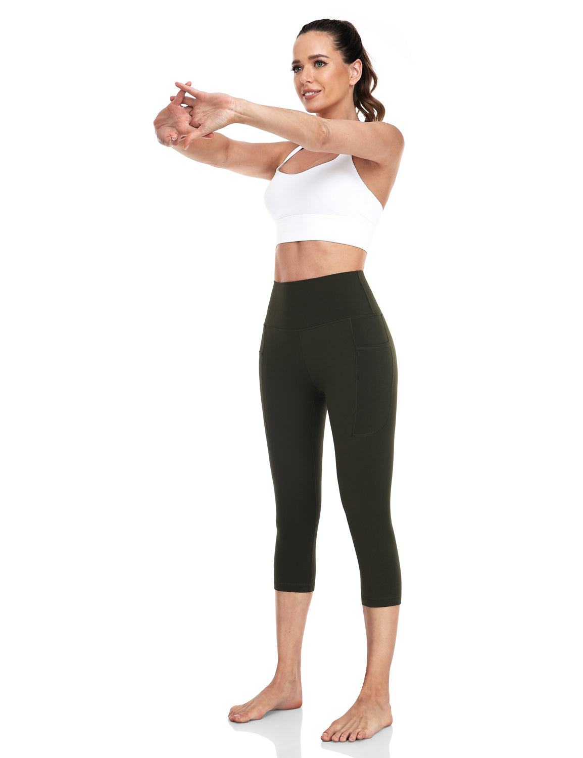 HeyNuts High Waisted Yoga Leggings with Side Pockets, Buttery Soft Workout  - ボトムス、パンツ